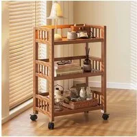 BlingBin Küchenwagen Servierwagen, Aufbewahrungswagen mit Rollen Rackwagen mit 3 Ablage, (1er Set, 1 St., L50 × l30 × H82 cm), Küchenregal Organizerwagen, mobiler Allzweckwagen Beistellwagen