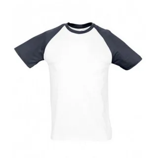 SOLS Herren Funky Contrast T-Shirt mit kurzen Ärmeln (Weiß/Navy)