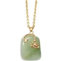 Firetti Kette mit Anhänger Schmuck Geschenk Halsschmuck Anker/Halskette Sternzeichen Geburtsstein, Made in Germany - mit Edelstein