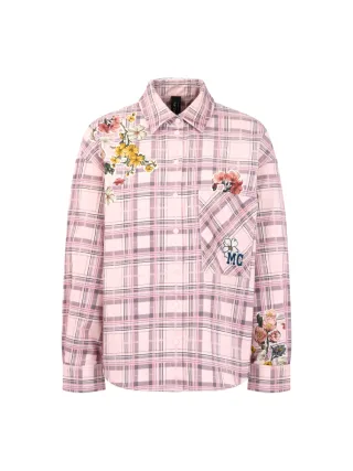 Marc Cain Sports - Cord-Bluse mit Karodesign und Blumen chalk pink - Gr. - 44