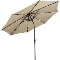 KOMFOTTEU Sonnenschirm Balkonschirm, mit Solar LED-Beleuchtung, um 30° knickbar