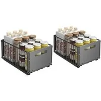 GarveeMore Küchenorganizer-Set 2 Stück Teleskopschublade, Faltbare Ausziehbarer Schrank Organizer, (2-tlg)
