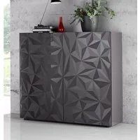 Home affaire Highboard Prisma Höhe 111 cm, Breite 121 cm, Kommode 2 Türen, Hochkommode, Front mit elegantem Siebdruck, grifflos, viel Stauraum