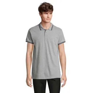 SOLS - "Pasadena" Poloshirt für Herren (Grau meliert/Marineblau)