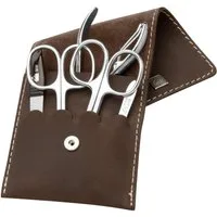 ERBE Maniküre-Etui, 5 tlg., Rindleder-Etui mit Druckknopf