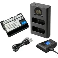 Trade-Shop 2in1 Set passend für Nikon D7000 D7100 D7200 D7500 D800 Ladegerät + Kamera-Akku Li-Ion 2400 mAh (7 V), Mit USB Ladekabel