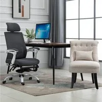 HOMCOM Relaxsessel Sessel mit Rückenkissen, Loungesessel mit Leinenoptik (Fernsehsessel, 1-St., Postersessel), für Wohnzimmer, Schlafzimmer, 52,5 x 69 x 77 cm, Cremeweiß