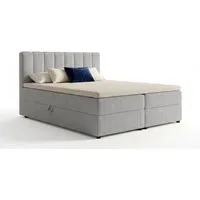 Deine Möbel 24 Boxspringbett WILL Cord, inkl. 2 Bettkästen, Matratzen (H3/H4) & Kaltschaum-Topper (Set, 1-St., in Farben Beige Creme Grau Dunkelgrau Graphit Schwarz), Boxbett Polsterbett 140x200 160x200 180x200 200x200