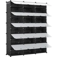 Mondeer Schuhregal Schuhschrank, Kunststoff-Schuhschrank mit Tür, Platzsparend, für 30-60 Paar Schuhe