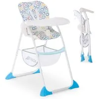 Hauck Hochstuhl Sitn Fold - Circles Multi, Kinderhochstuhl ab 6 Monate bis 15 kg mit Tisch, Verstellbar, klappbar
