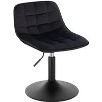 Woltu Barhocker (1 St), Schminkhocker 360° Schwenken Samt Sitz 38-49.5cm Hoch schwarz