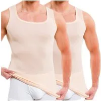 HERMKO Unterhemd 16025 (Pack, 2er) Baumwolle/Modal Tank Top breite Träger softweich Feinripp