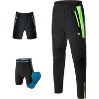 ROCKBROS Fahrradhose Doppellagig Abnehmbar Sporthose (Atmungsaktive MTB Rennrad) Gepolsterte Fahrrad Hosen Herren