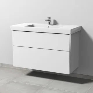 Sanipa 3way Waschtischunterbau zu Villeroy & Boch Subway 2.0 Waschtisch mit 2 Auszügen, Weiß-Soft BR61543