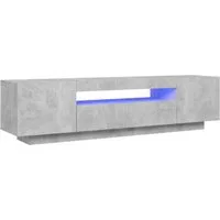vidaXL TV-Schrank TV-Board mit LED-Beleuchtung Betongrau 160x35x40 cm