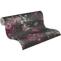 A.S. Création Vliestapete PintWalls Rosen Floral, glatt, matt, gemustert, neutral, (1 St), Blumentapete Tapeten Wohnzimmer Schlafzimmer Küche modern Design Optik