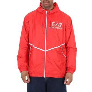 Emporio Armani - Bomberjacke für Herren, Logo (Rot/Weiß)