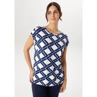 Aniston SELECTED T-Shirt überschnittene Schultern und fixiertem Umschlag