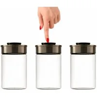 BURI Vorratsglas 3x Vakuum Vorratsglas Glas 1300ml Vorratsgläser Vakuumdeckel luftdicht, Glas
