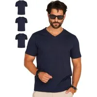 DAILY COTTON T-Shirt BASETEEV (Packung, 3er-Pack) Herren Basic Kurzarm Shirt V-Neck V-Ausschnitt