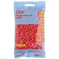 Hama Bügelperlen Hama Bügelperlen – Rot, Midi 5 mm (1000 Stk)
