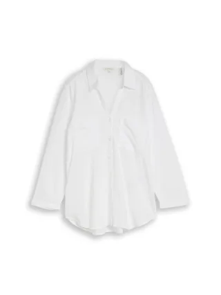 Tom Tailor - Hemdbluse mit Leinenanteil white - Gr. - 42