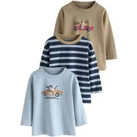 Next Langarmshirt 3er-Pack Langarmshirts mit Grafik (3-tlg)