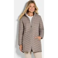 GOLDNER Winterjacke Gefütterter langer Mantel mit Kapuze Wintermantel in femininer Steppung mit Stehkragen und Taschen