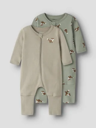 NAME IT - NBMNIGHTSUIT 2P ZIP FF FOX NOOS Shadow - Gr. - 86