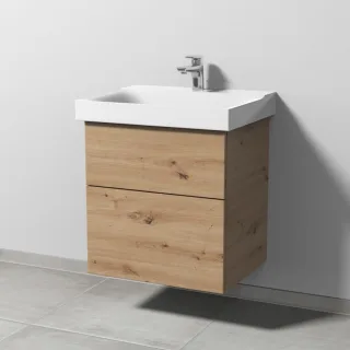 Sanipa 3way Waschtischunterbau zu Geberit Xeno2 Waschtisch mit 2 Auszügen, Eiche Natural-Touch SM66085