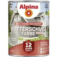 Alpina Holzschutzlasur Alpina Wetterschutzfarbe 2,5 L steingrau