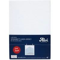 Alvi® Spannbettlaken Spannbettlaken 2er-Pack, Baumwolle, Gummizug: rundum, (2 Stück), faltenfrei durch Gummizug