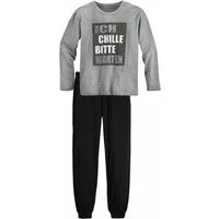 AUTHENTIC LE JOGGER Pyjama (2 tlg., 1 Set) Schlafanzug mit Spruch "Ich chille bitte warten"