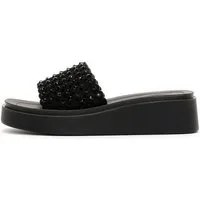 Derimod Pantoletten aus Kunstleder mit Strass-Details Mules Kunstleder, Verzierte Riemen, Slip-On-Stil