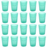 Engelland Becher Plastikbecher in modernen Neonfarben, Mehrweg, 20-tlg., Kunststoff, spülmaschinengeeignet, bruchfest, wiederverwendbar, 250 ml, 0,25 Liter