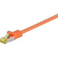 Patchkabel RJ-45 SFTP, mit Cat 7 Rohkabel orange, 10 Meter, 500 MHz