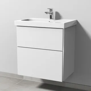 Sanipa 3way Waschtischunterbau zu Geberit iCon Light Waschtisch mit 2 Auszügen, Weiß-Soft BR57143