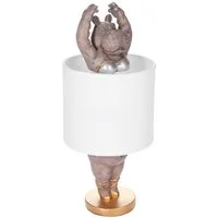 BRUBAKER Nachttischlampe Tischleuchte Nilpferd Ballerina, ohne Leuchtmittel, Motiv Lampe mit Keramikfuß, Höhe 43 cm