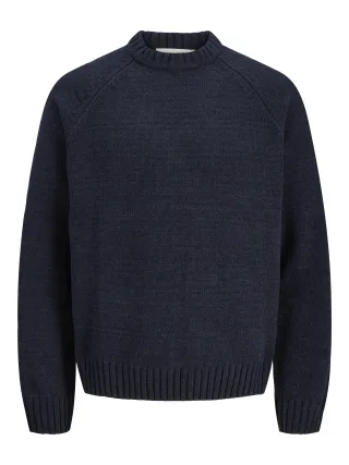 JACK&JONES - JORSALAMANCO KNIT APPLICATION CREW NECK Sky Captain - Gr. - XL