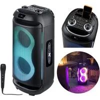 Reflexion PSX40BT Discobeleuchtung mit Modi-Auswahl Party-Lautsprecher (Bluetooth, 500 W, Bluetooth, Radio, Karaoke, Disco-Licht Effekte, Super BASS-Taste)