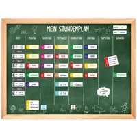 nikima Schreibtischkalender magnetischer Stundenplan Tafel grün mit 90 Magneten