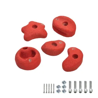 5 Klettersteine 90 mm Set für Kletterwand - Wetterfestes Spielturm Zubehör aus robustem Komposit Material für kleine Bergsteiger im Garten - Wickey