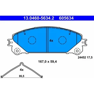 ATE Bremsbel?ge vorne Lexus Nx Rx Toyota Rav