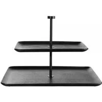 ASA SELECTION Etagere Asa Etagere Wood Weidenholz rechteckig schwarz (2-stufig) (36x28cm)
