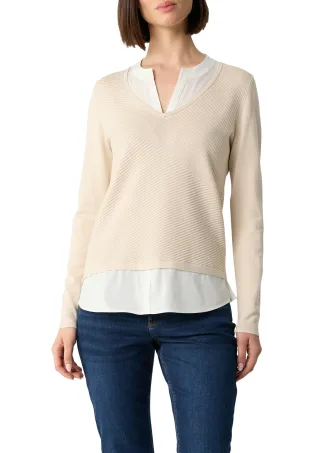 comma - Strickpullover beige - Gr. - 34