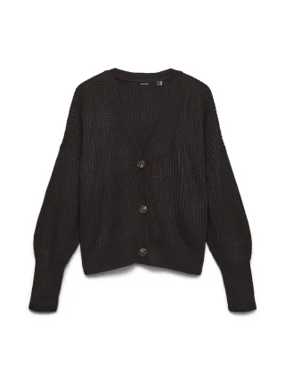 VERO MODA - VMLEA LS V-NECK CUFF CARDIGAN NOOS Chocolate Torte - Gr. - M