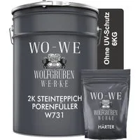 WO-WE 2K Epoxidharz Steinteppich Porenfüller W731 Naturstein-Imprägnierung (Set), 3-9Kg, Farblos mit Uv-schutz