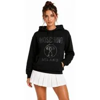 Moschino Hoodie Couture! Milano Kapuzen Sweatshirt Logo Print Pullover Sweater Kapuze mit Kordelzug und Kängurutasche