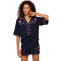 Love & Roses Strandshirt Love & Roses Besticktes Strandhemd, Regular (1-tlg)