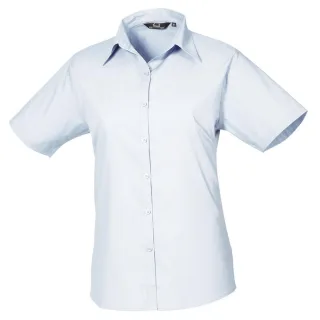 Premier Popeline-Kurzarmbluse für Damen/Damen (Hellblau)
